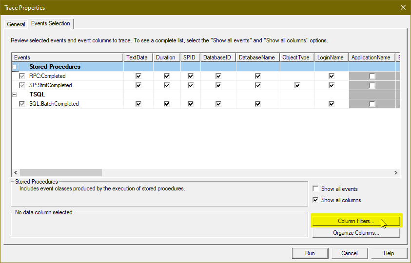 Choose Column Filters...